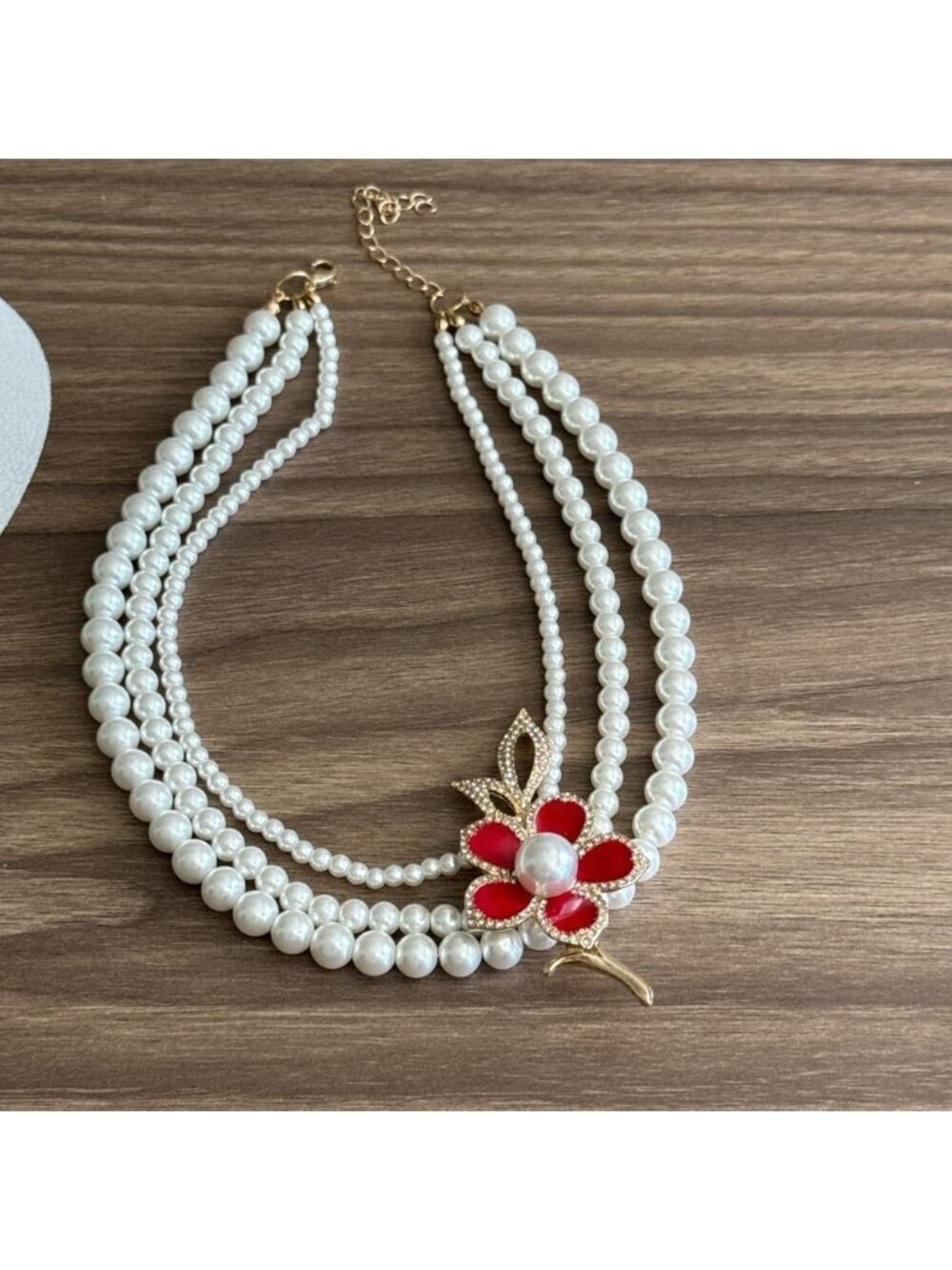 Flower statement necklace Q282 - Picture 2 of 4
